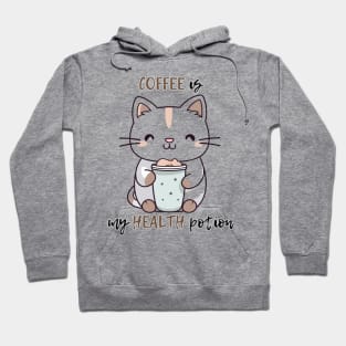 Cozy Cat with Coffee Cup Design Hoodie